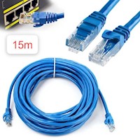 Cable Internet Red 15m Adaptador Rj45 CAT6 Ethernet UTP LAN BLUE TEST